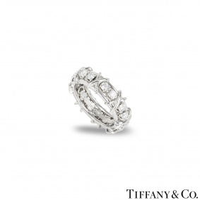 Tiffany & Co. Platinum Diamond Schlumberger Sixteen Stone Ring Tiffany & Co. Platinum Diamond Schlumberger Sixteen Stone Ring